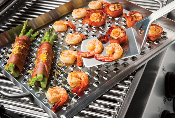 Grill Tray - Premium Large Perforated Stainless Steel