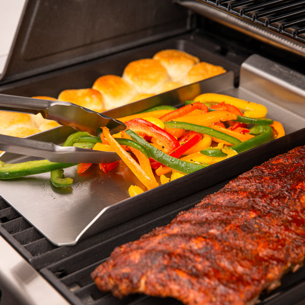 Grill Tray - Narrow Non-perforated Stainless Steel